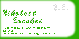 nikolett bocskei business card